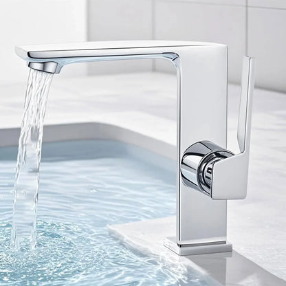 WJNMONE Matte Gray Brass Bathroom Basin Faucet – Hot & Cold