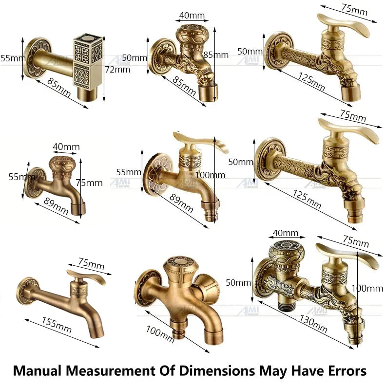 Antique Brass Dragon Garden Faucet – Outdoor Single Cold Tap