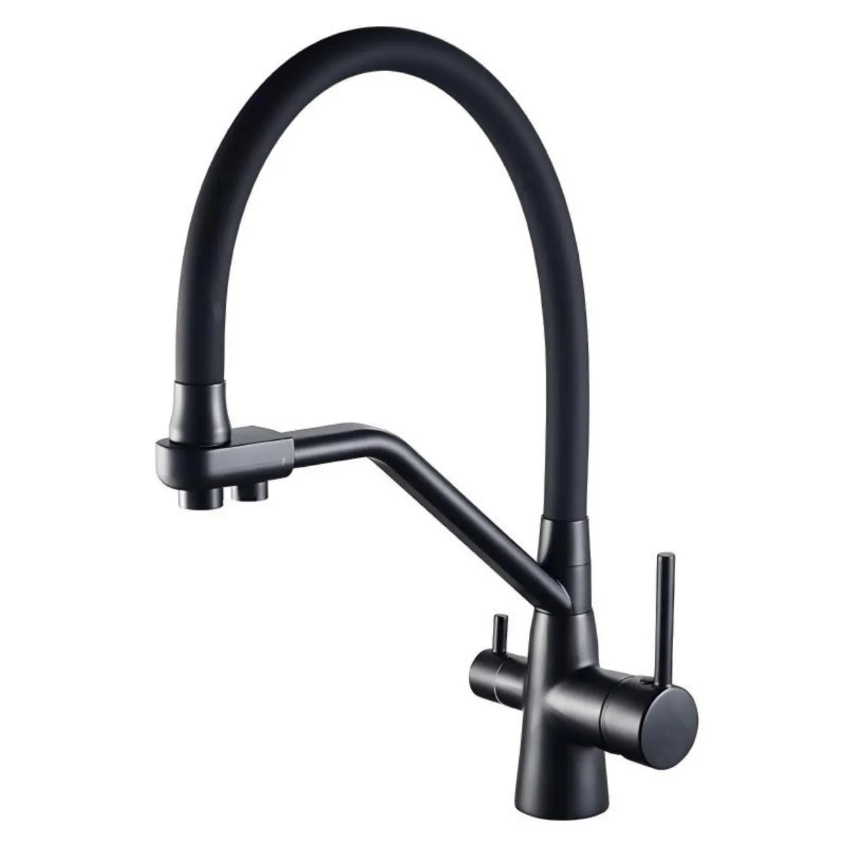 Modern Brass Kitchen Faucet with Pull-Out Filtered Water – Hot & Cold