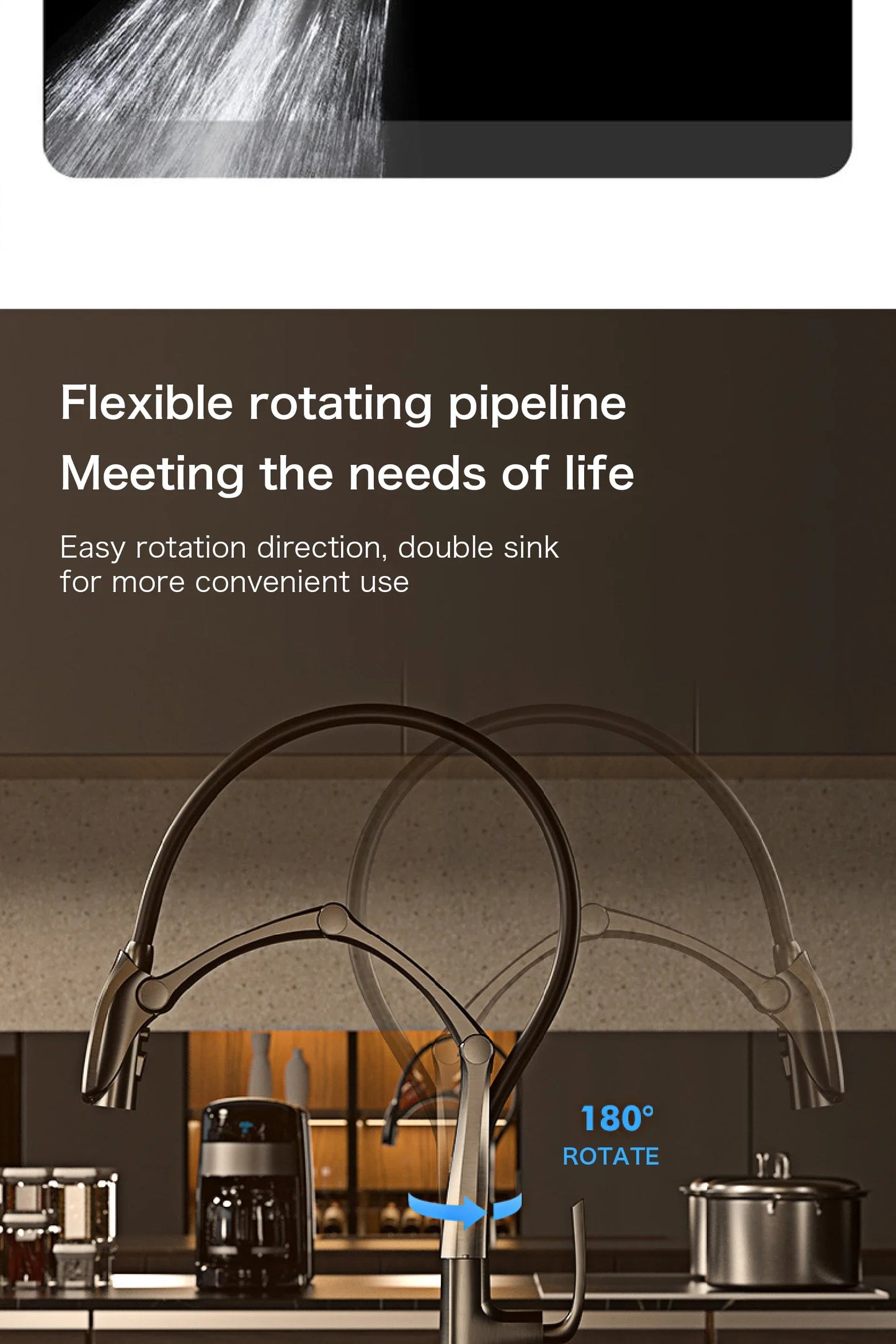 Luxury Gun Gray Brass Kitchen Faucet – Digital Touchless Pull-Out Mixer