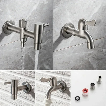 304 Stainless Steel Wall Mount Garden Faucet Brushed Outdoor Tap
