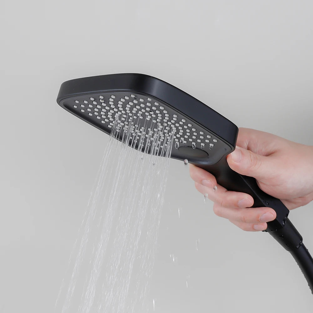 Wall-Mounted Bathtub Faucet with Temperature Display & Waterfall Shelf