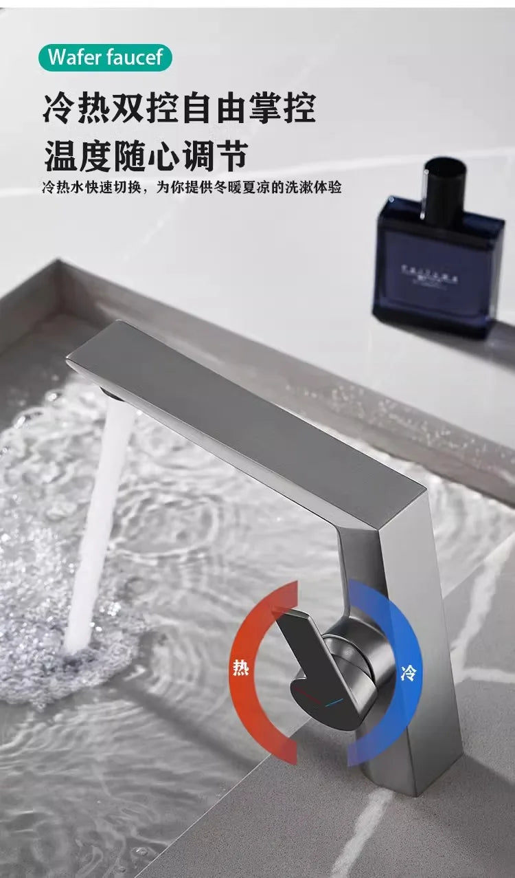Chrome/gun gray hot and cold dual-use basin faucet bathroom toilet light luxury wash basin under the counter basin wash basin fa