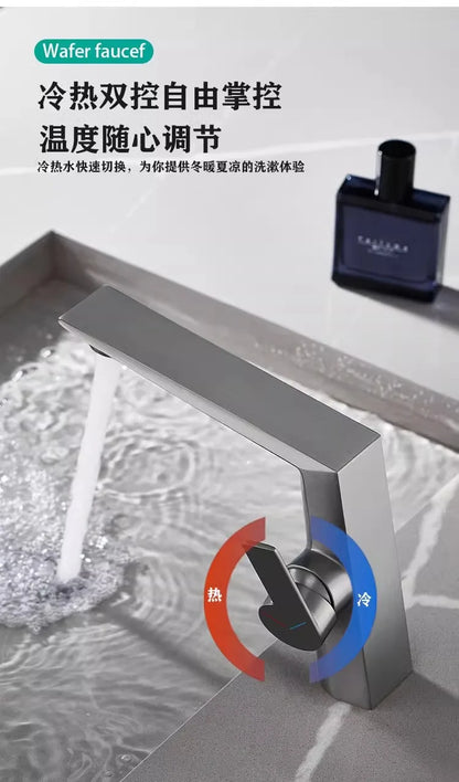 Chrome/gun gray hot and cold dual-use basin faucet bathroom toilet light luxury wash basin under the counter basin wash basin fa