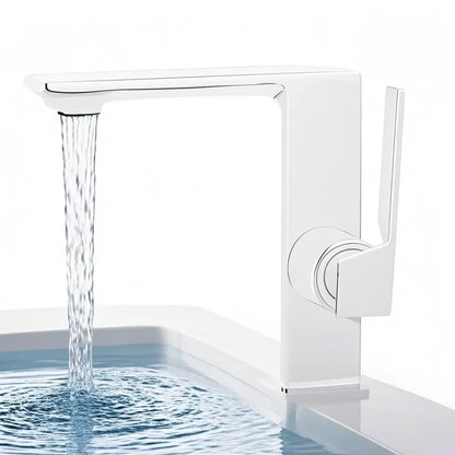 WJNMONE Matte Gray Brass Bathroom Basin Faucet – Hot & Cold