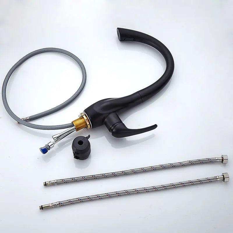 BAKALA Pull-Out Kitchen Faucet – Single Handle, 360° Swivel, Hot & Cold