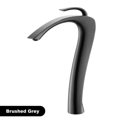 Chrome Luxury Brass Bathroom Vanity Faucet Modern Deck Mounted Basin Tap With Anti-Leak Ceramic Valve Hot/Cold Water Control
