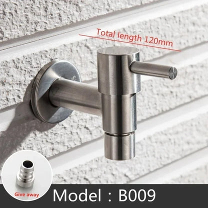 304 Stainless Steel Wall Mount Garden Faucet Brushed Outdoor Tap