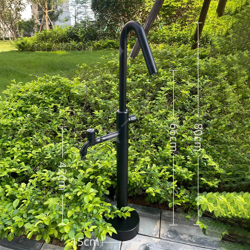 Stainless Steel Outdoor Column Faucet Floor Standing Garden Tap
