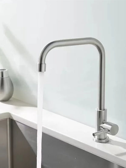 Stainless Steel Single Cold Kitchen Faucet – Single Handle, Deck Mounted