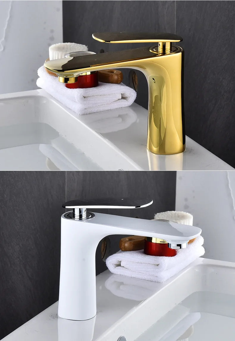 Brass Bathroom Basin Faucet Hot Cold Water Mixer Sink Tap