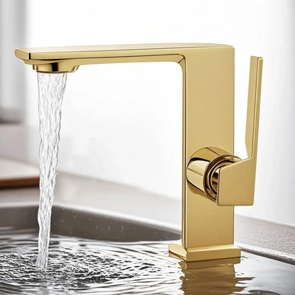 WJNMONE Matte Gray Brass Bathroom Basin Faucet – Hot & Cold