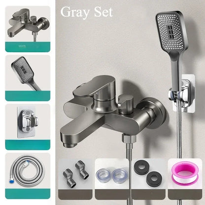 3 Way Thermostatic Shower Mixer Valve Wall Mount Chrome Faucet
