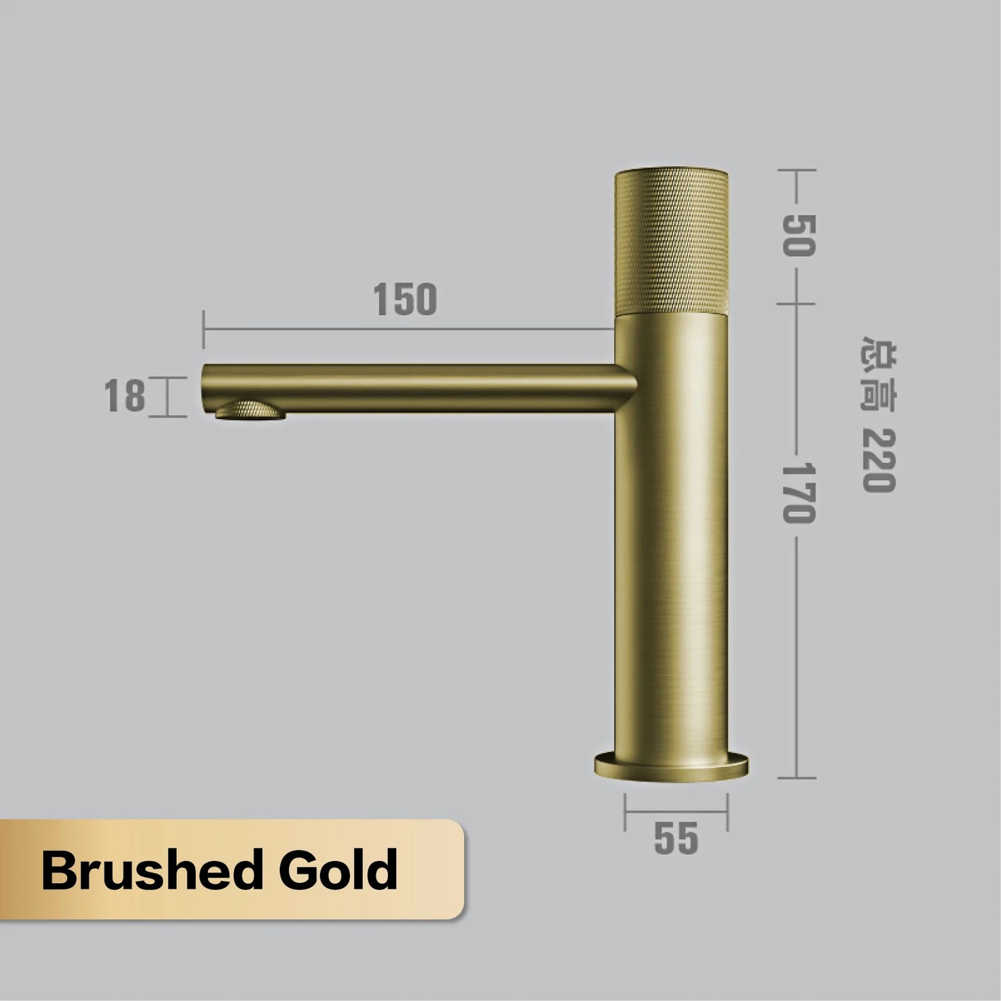 Aitana Black Brass Bathroom Faucet – Hot & Cold, Single Hole