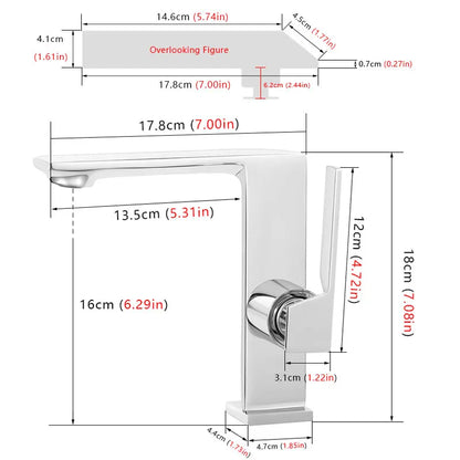 WJNMONE Matte Gray Brass Bathroom Basin Faucet – Hot & Cold