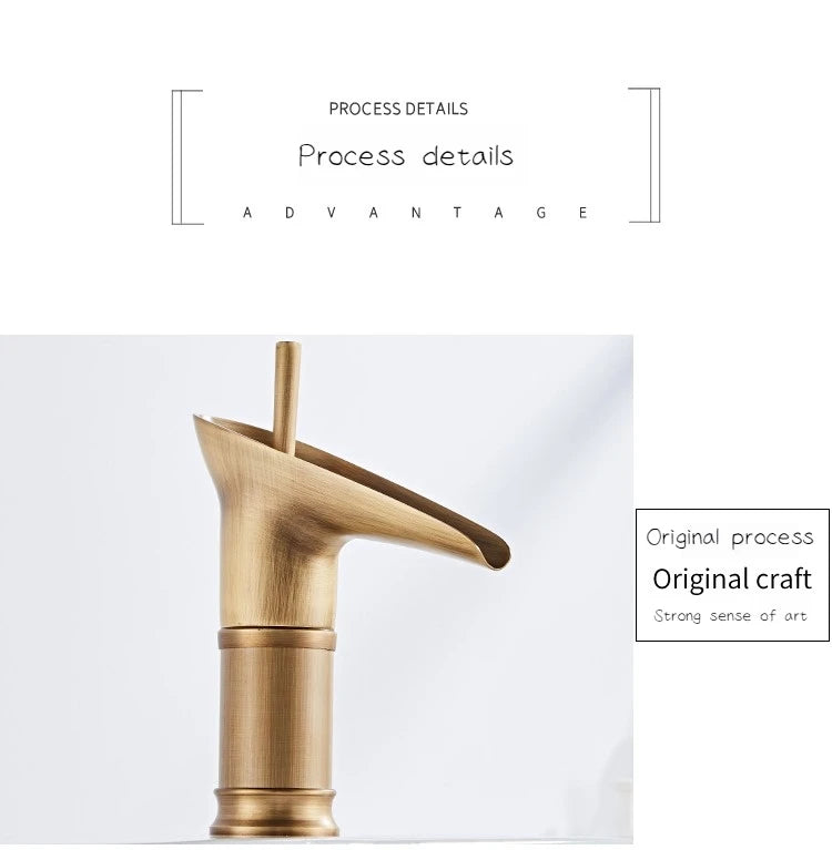 Luxury Waterfall Bathroom Basin Faucet – Hot & Cold, Single Lever