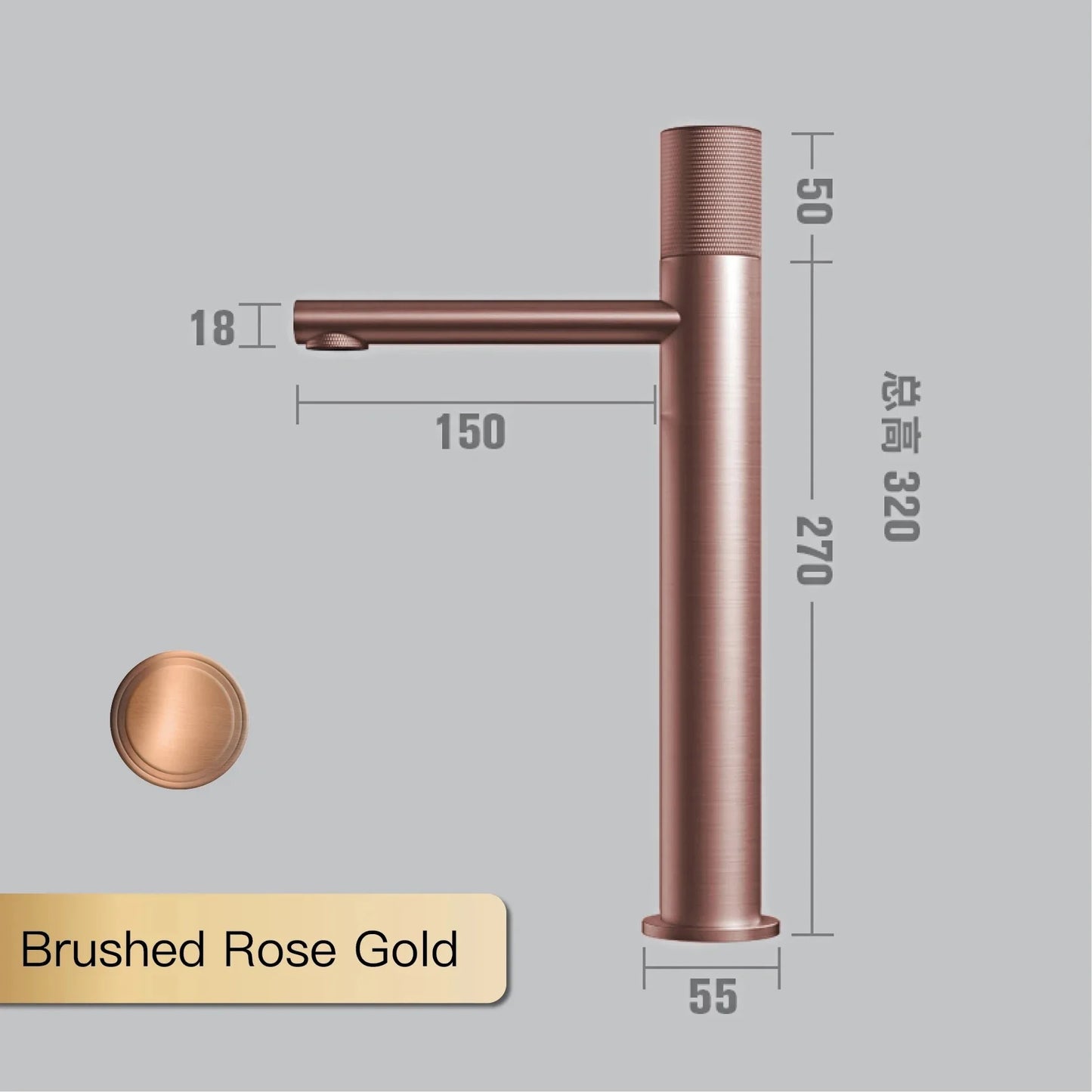 Aitana Black Brass Bathroom Faucet – Hot & Cold, Single Hole