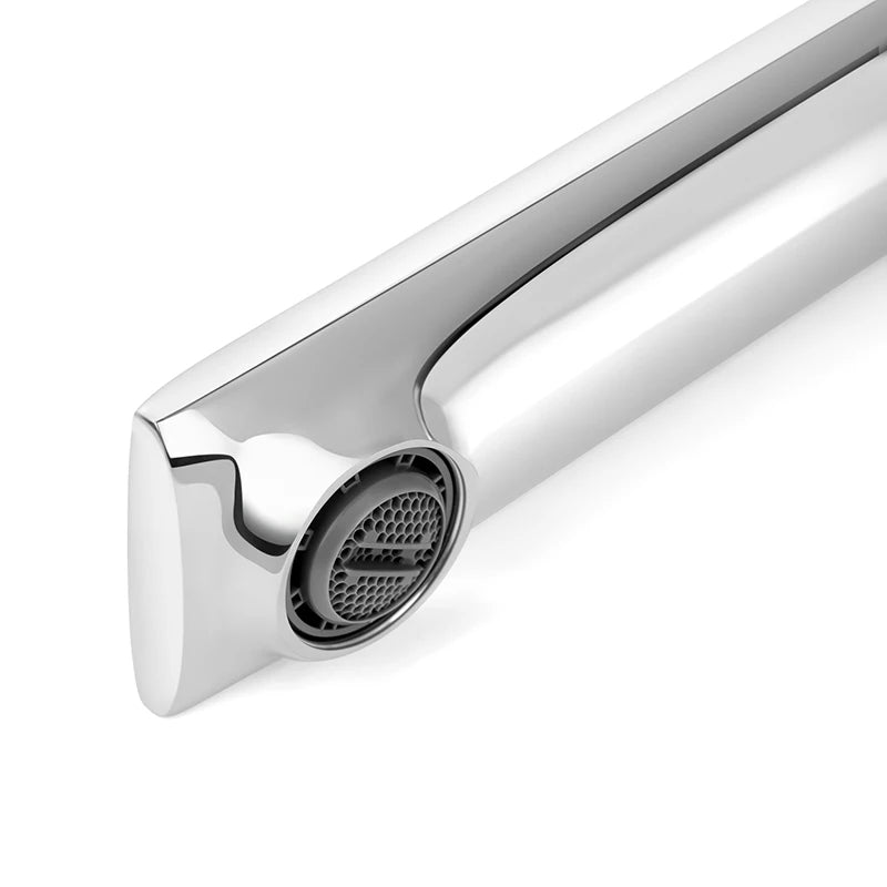 WJNMONE Matte Gray Brass Bathroom Basin Faucet – Hot & Cold