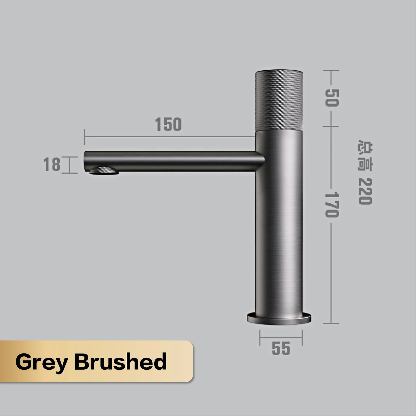 Aitana Black Brass Bathroom Faucet – Hot & Cold, Single Hole