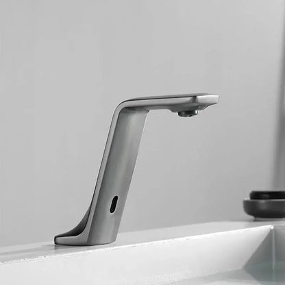 Gun Gray Automatic Sensor Bathroom Basin Faucet Cold Water Tap