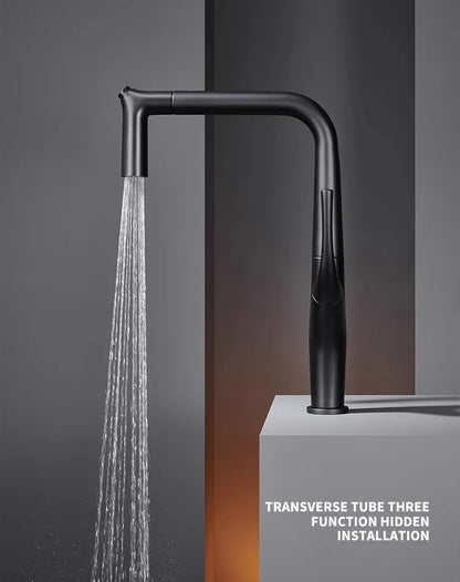 Brushed Gold Pull-Out Kitchen Faucet – Deck Mounted Single Handle