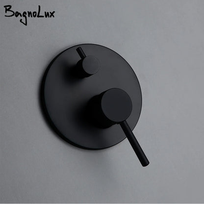 Black & Gold Brass 2-Way Concealed Shower Valve Mixer