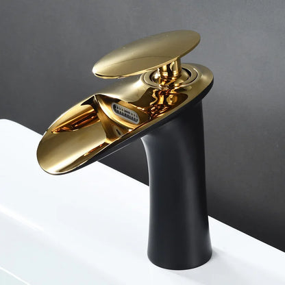 Antique Brass Waterfall Bathroom Faucet – Single Handle Basin Mixer Tap