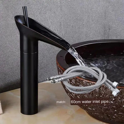 Luxury Waterfall Bathroom Basin Faucet – Hot & Cold, Single Lever
