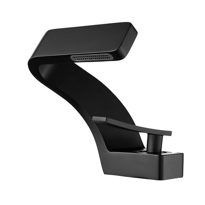 Black Brass Basin Faucet Single Hole Hot & Cold Mixer Sink Tap