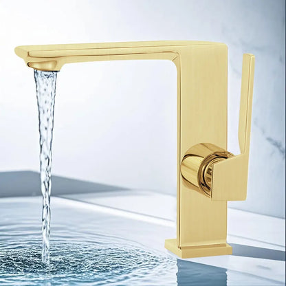WJNMONE Matte Gray Brass Bathroom Basin Faucet – Hot & Cold