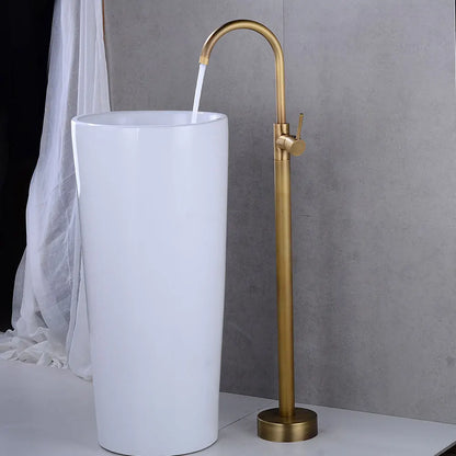 Luxury Brass Basin Faucet Single Handle Hot Cold Mixer Tap Gold
