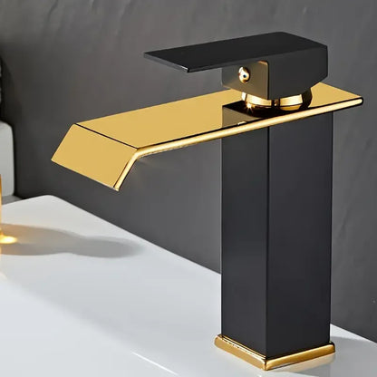 Luxury Glam Style Waterfall Bathroom Sink Faucet - 304 Stainless Steel, Cold and Hot Water Mixer Tap with Chrome Finish,