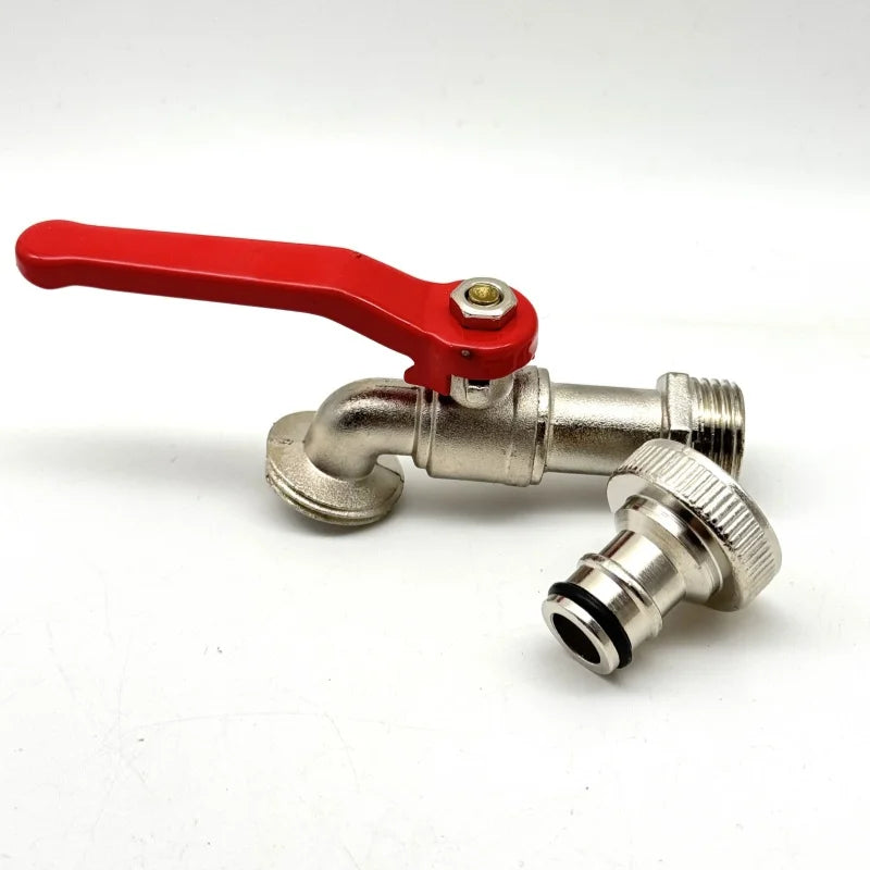 Zinc Alloy Double Spout Faucet Garden Balcony Water Splitter Tap