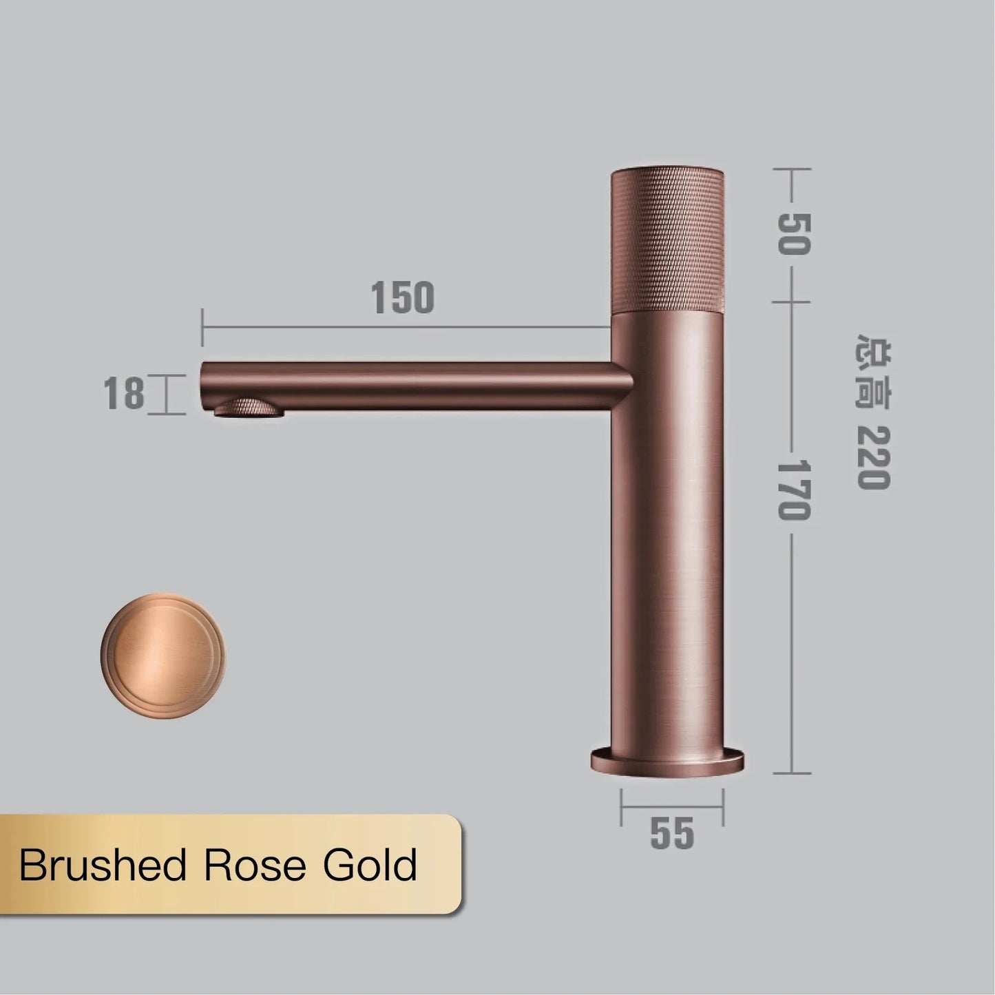 Aitana Black Brass Bathroom Faucet – Hot & Cold, Single Hole