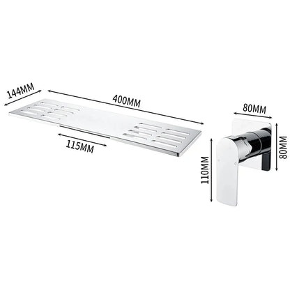 Wall-Mounted Waterfall Basin Faucet – Chrome Brass Single Handle