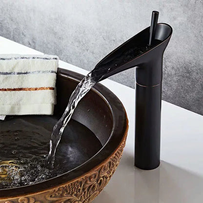 Luxury Waterfall Bathroom Basin Faucet – Hot & Cold, Single Lever