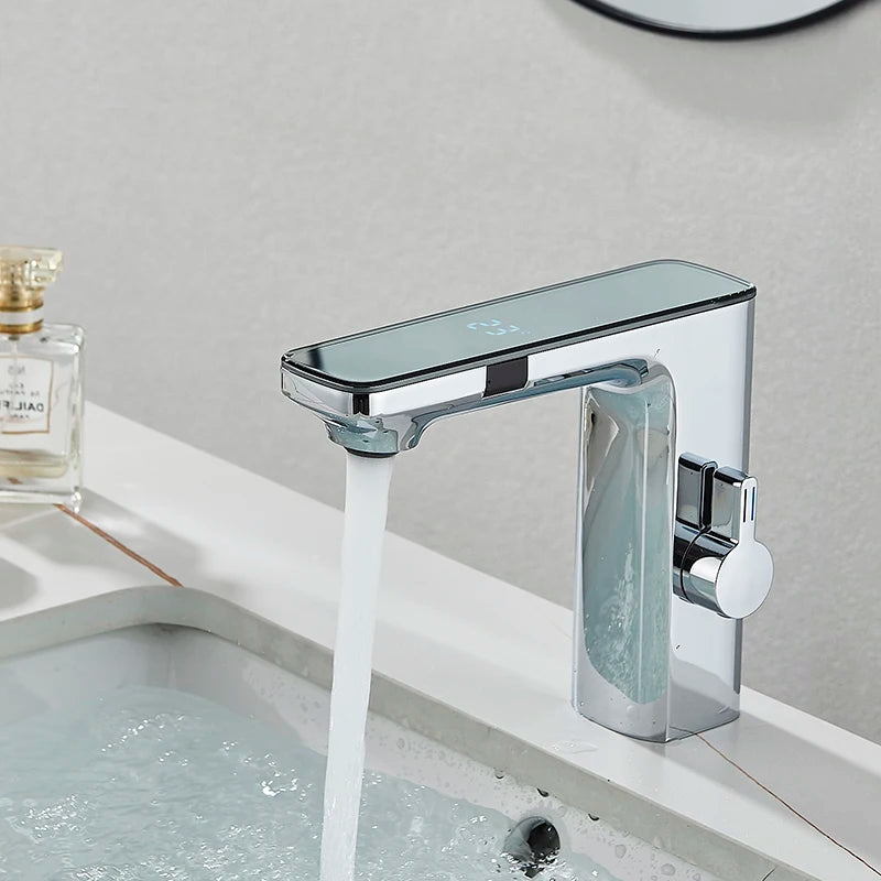 Smart Sensor LED Faucet Touchless Hot Cold Basin Mixer Tap