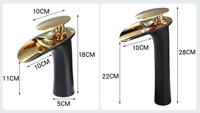 Antique Brass Waterfall Bathroom Faucet – Single Handle Basin Mixer Tap