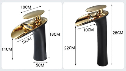 Antique Brass Waterfall Bathroom Faucet – Single Handle Basin Mixer Tap