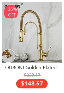 OUBONI Black Digital Display Basin Faucet – Hot & Cold Mixer, Modern Chrome Design