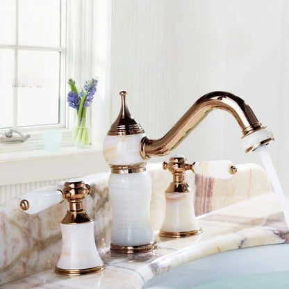 Rose Gold Brass Basin Faucet Luxury Hot Cold Mixer Tap