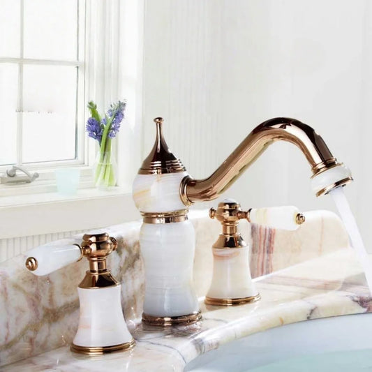 Rose Gold Brass Basin Faucet Luxury Hot Cold Mixer Tap