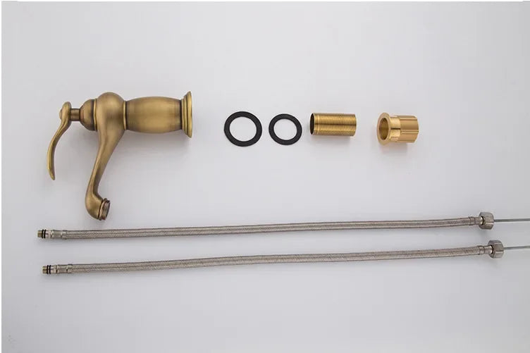 Luxury Europe style antique gold bathroom basin faucet Mixers Taps single handle magic lamp cold and hot water kitchen faucet