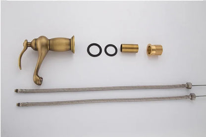 Luxury Europe style antique gold bathroom basin faucet Mixers Taps single handle magic lamp cold and hot water kitchen faucet