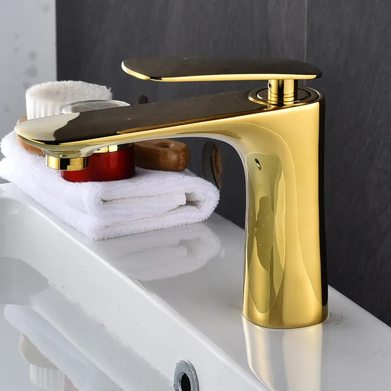 Brass Bathroom Basin Faucet Hot Cold Water Mixer Sink Tap