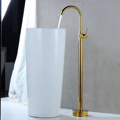 Luxury Brass Basin Faucet Single Handle Hot Cold Mixer Tap Gold