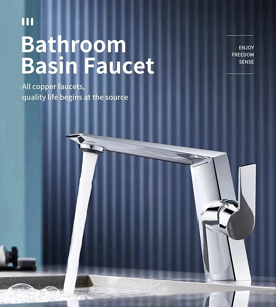 Chrome/gun gray hot and cold dual-use basin faucet bathroom toilet light luxury wash basin under the counter basin wash basin fa