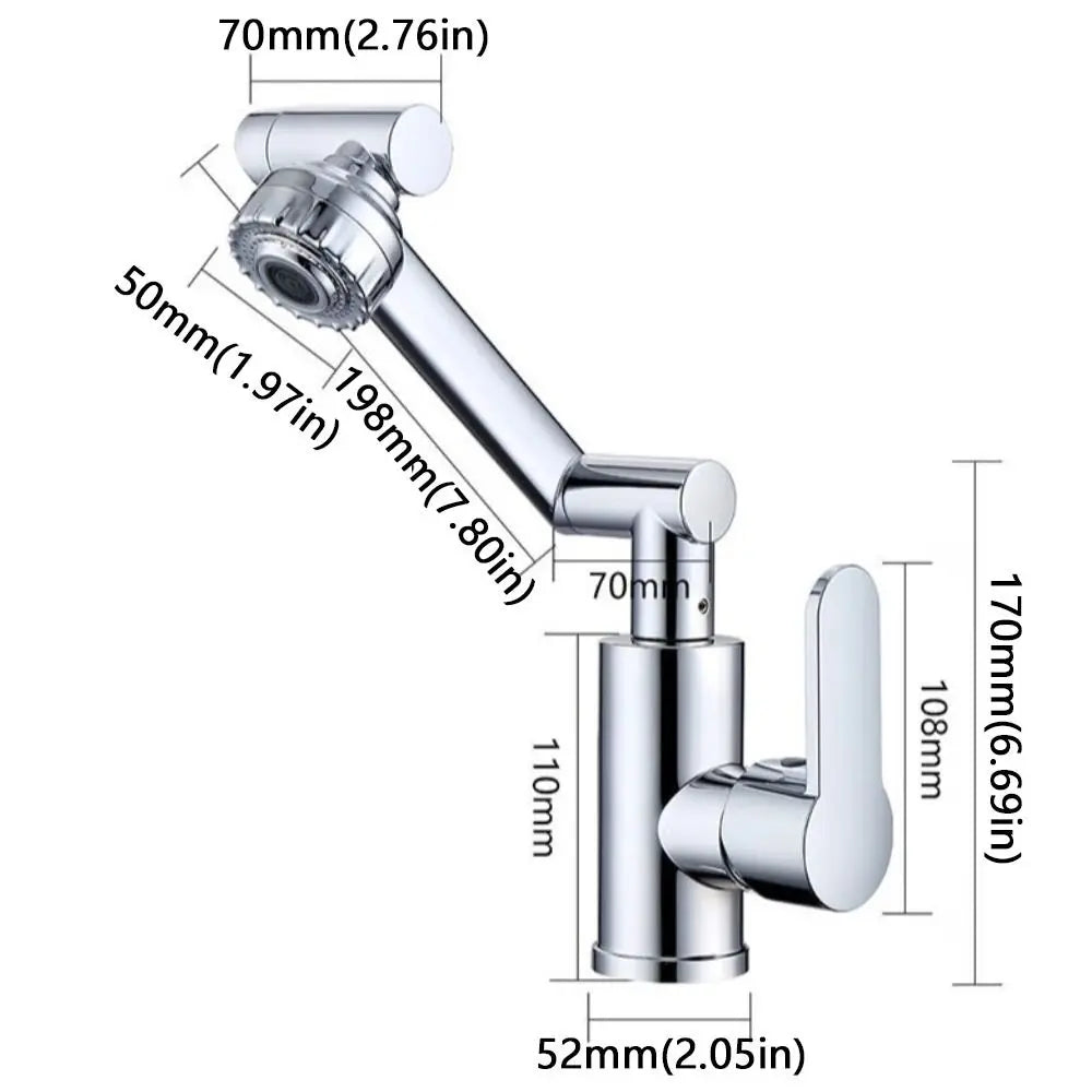 360° Rotating Robotic Arm Faucet Dual Mode Water Saver Tap