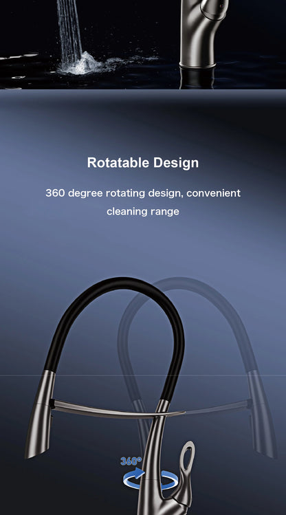 Gestan brass brushed gold kitchen faucet with touch switch design, single handle ceramic valve core, hot and cold water sink Tap