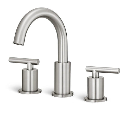 Solid Brass Bathroom Basin Faucet Dual Handle 3 Hole Tap